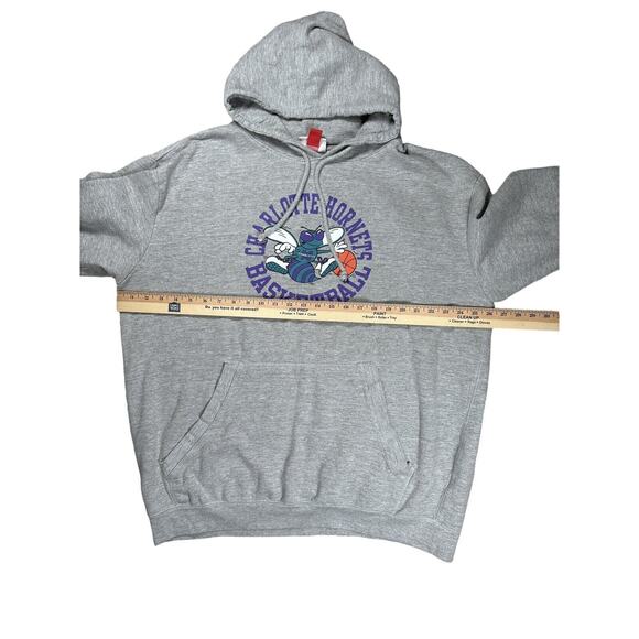Mitchell & Ness Charlotte Hornets Mens Sz 2XT Basketball Grey Hoodie Sweatshirt - Picture 5 of 8